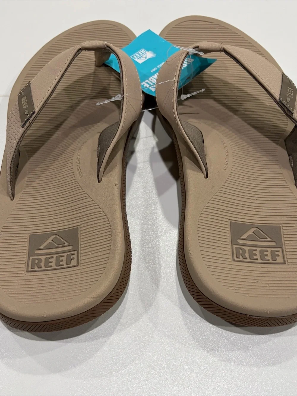 Reef Men's Size 12 Santa Ana Sandals Flip Flops Tan NWT Sand Vegan Leather Strap